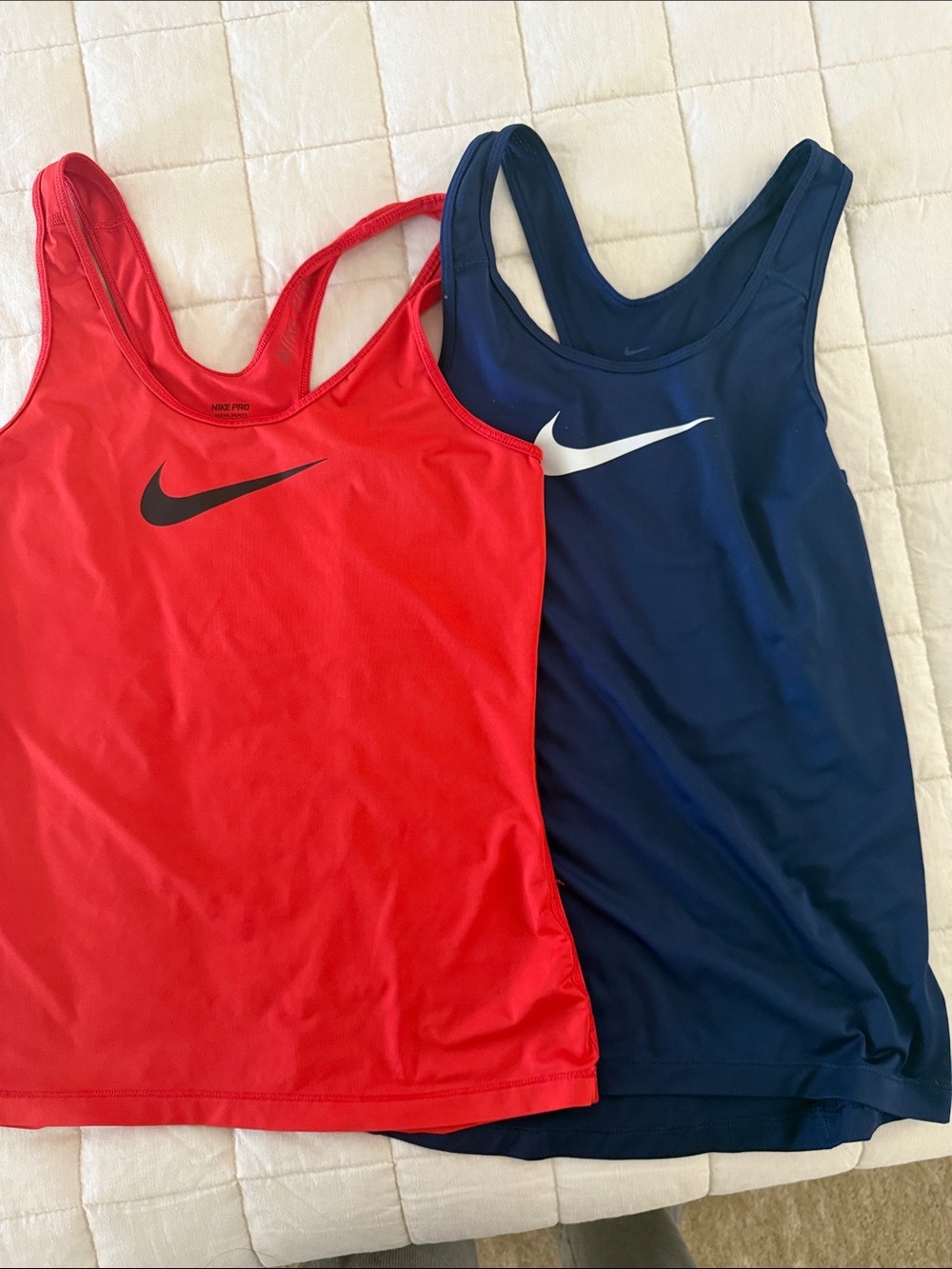 Nike Women’s Red & Navy Performance Racerback Tank Tops